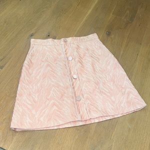 Sandro Zeby Jacquard Mini Skirt Pastel Pink Size 1 (XS-S)
